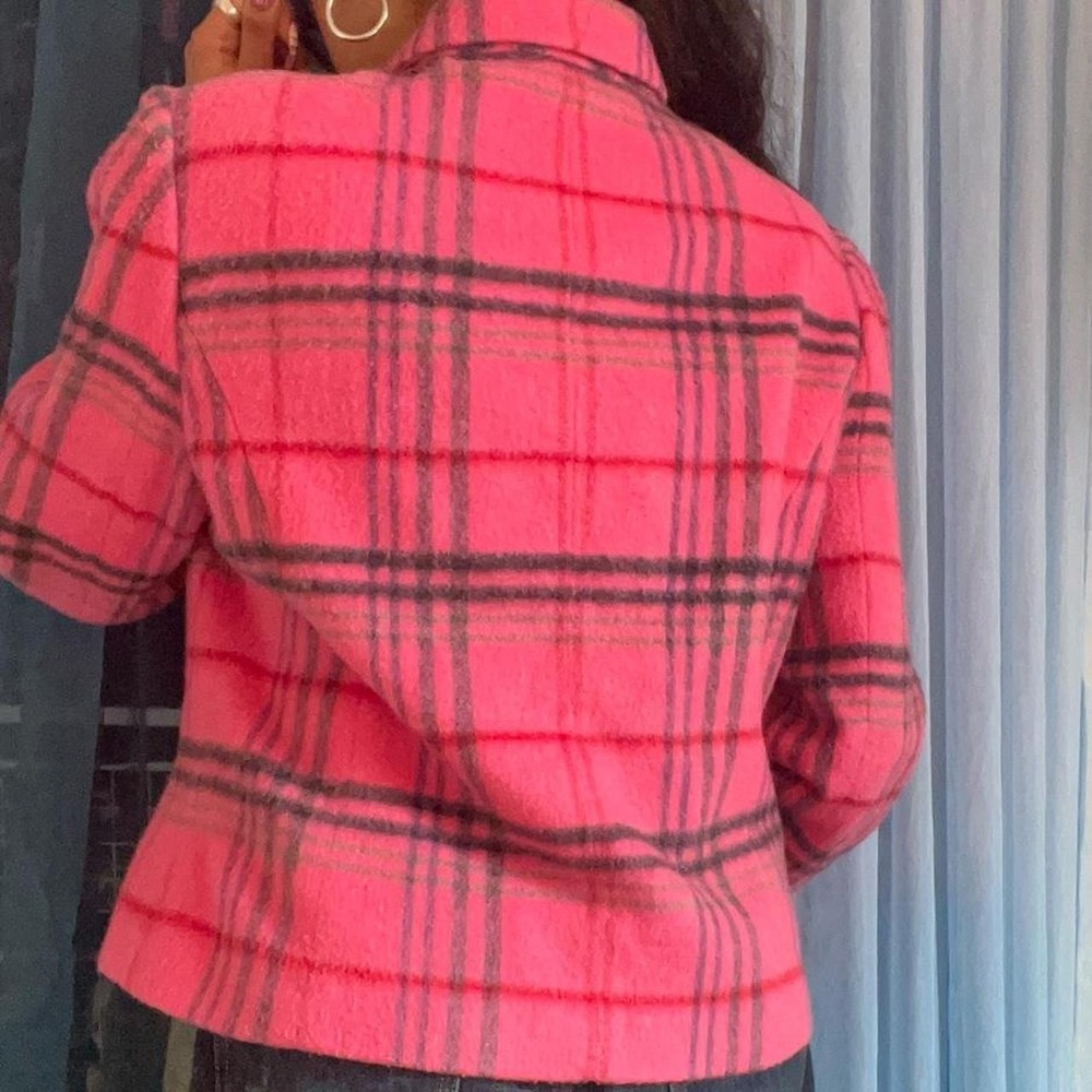 LEGALLY BLONDE Pink Plaid Wool-Blend Jacket - Picture 4 of 7